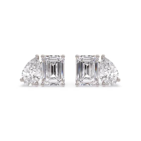 Pear Diamond Two stone Earrings