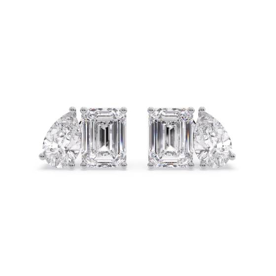 Pear Diamond Two stone Earrings