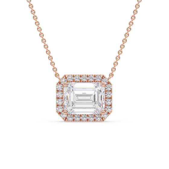 Round and Baguette Diamond Necklace