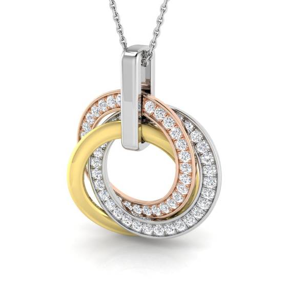 0.70ct VS/F Round cut Natural Diamond Designer Pendant in 18k Yellow/White/Rose Gold