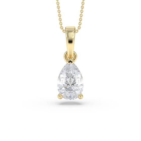 Pear Diamond Solitaire Pendant