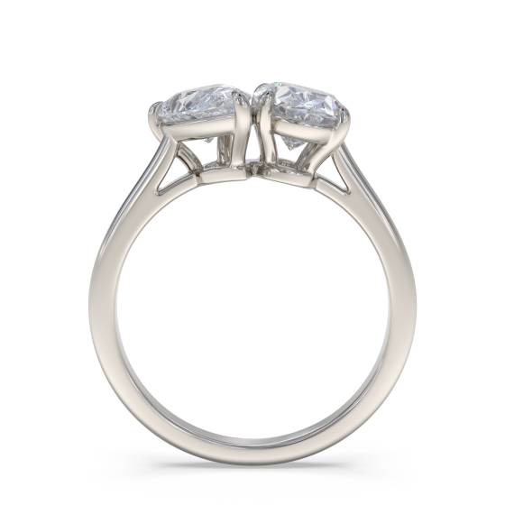 Pear and Oval Two Stone Diamond Ring