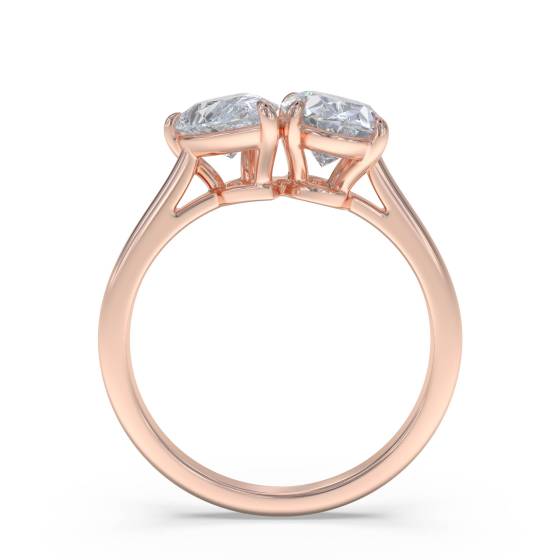 Pear and Oval Two Stone Diamond Ring