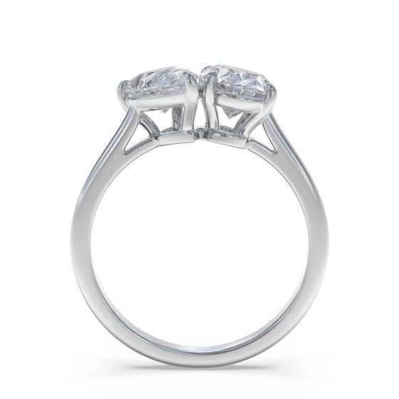 Pear and Oval Two Stone Diamond Ring