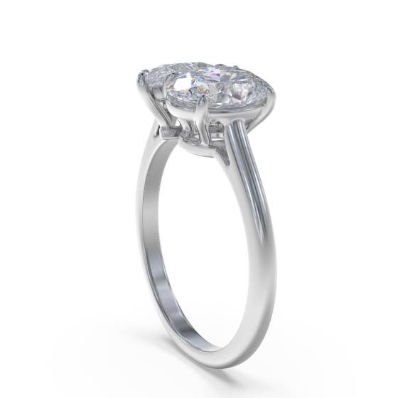 Pear and Oval Two Stone Diamond Ring