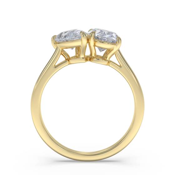 Pear and Oval Two Stone Diamond Ring