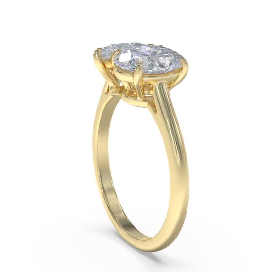 Pear and Oval Two Stone Diamond Ring