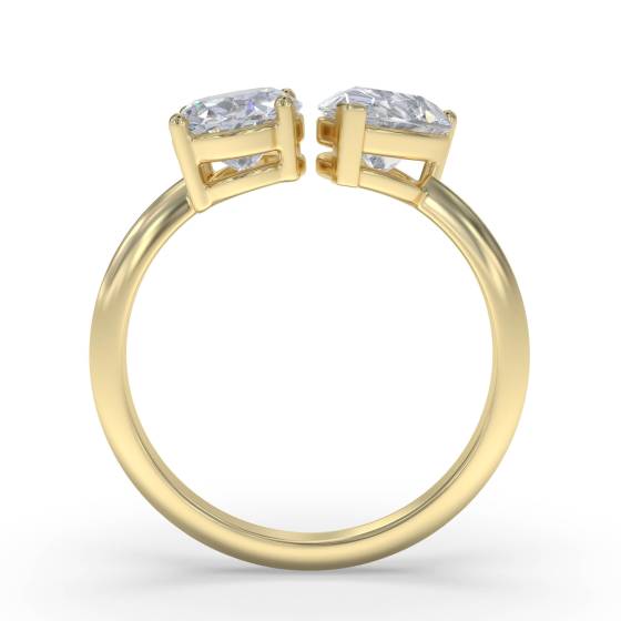 Oval and Pear Two Stone Diamond Ring