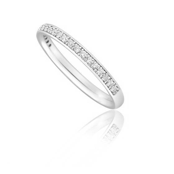 0.30ct VS/F-G Natural Round Diamond Wedding Ring in 18k White Gold