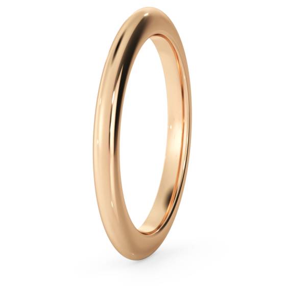 DHWDL2H D Shape Wedding Ring - Heavy weight, 2mm width