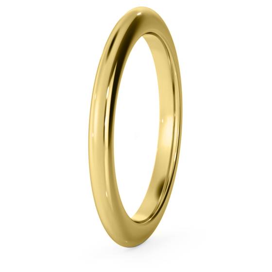 DHWDL2H D Shape Wedding Ring - Heavy weight, 2mm width