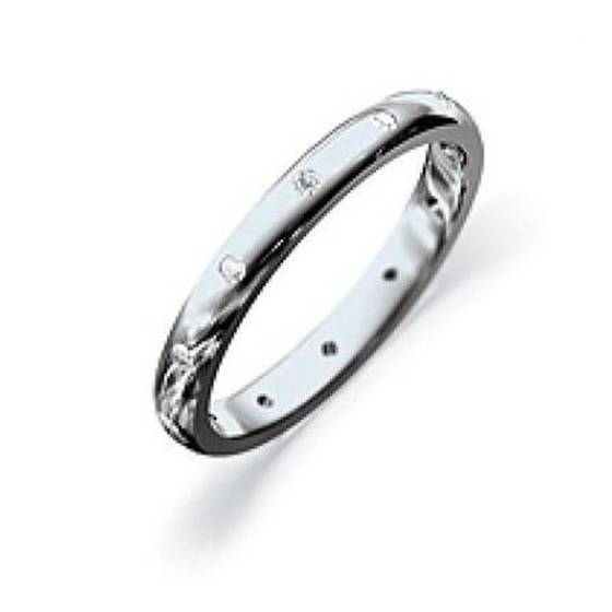 0.35ct VS/G 3mm Natural Round Diamond Wedding Ring in Platinum