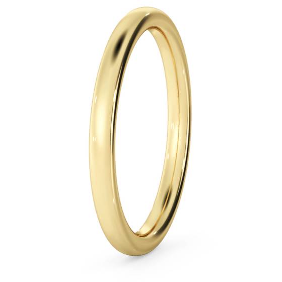 DHWEL2M Traditional Court Wedding Ring - 2mm width, Medium depth