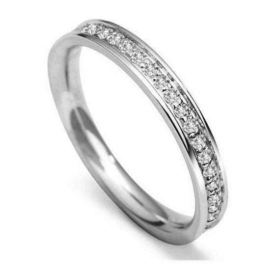 0.40ct VS/F-G Natural Round Cut Diamond Wedding Ring in Platinum
