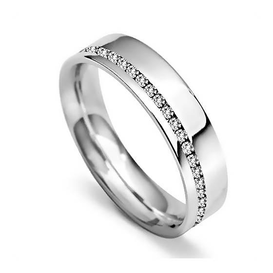 0.50ct SI/F Natural Diamond Wedding Ring in 18k White Gold