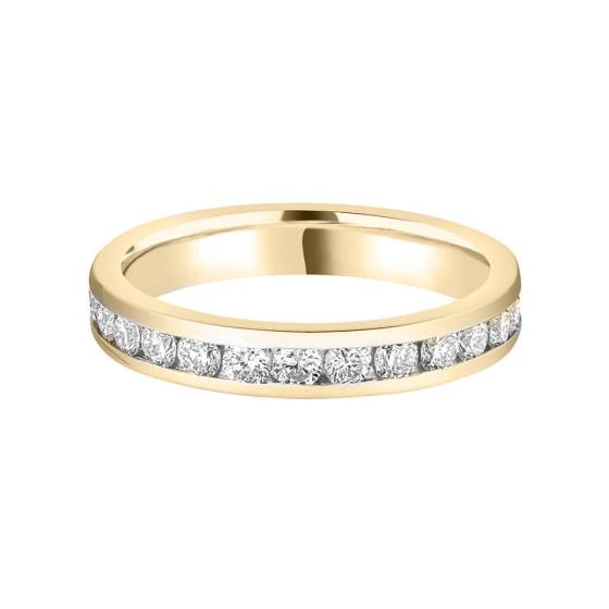 0.60ct VS/E-F Natural Round Diamond Set Wedding Band in 18k Yellow Gold
