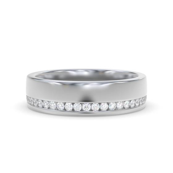 0.45ct VS/F-G Natural Round Diamond Wedding Ring in 18k White Gold