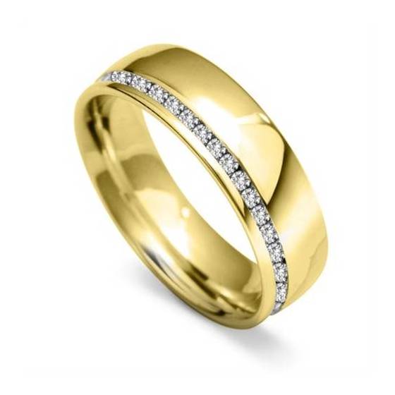 0.80ct VS/F-G Natural Round Cut Diamond Diamond Set Wedding Ring in 18k Yellow Gold