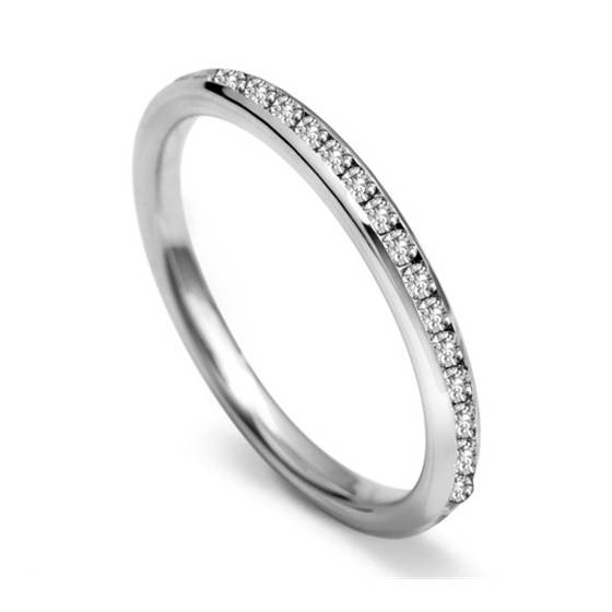 0.20ct VS/F-G Natural Round Diamond Wedding Ring in Platinum