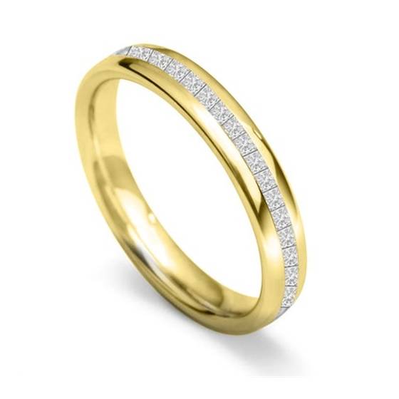 3.5mm Full Set Princess Diamond Wedding Ring