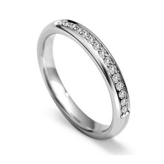 0.15ct VS/E-F 2mm Natural Round Diamond 40% Wedding Ring in Palladium