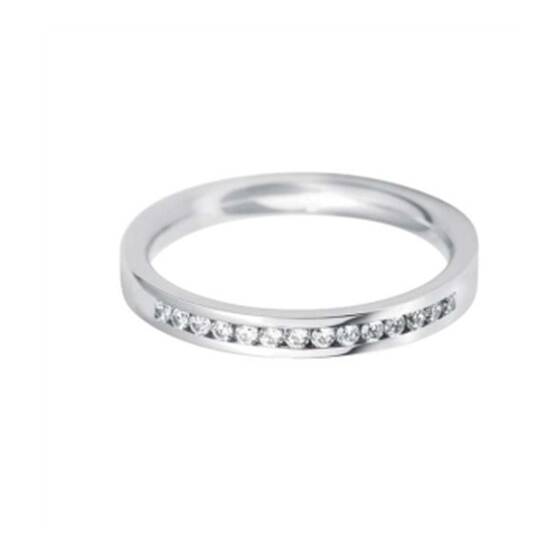 0.30ct SI/F-G 2.5mm Natural Round Diamond 40% Wedding Ring in Platinum