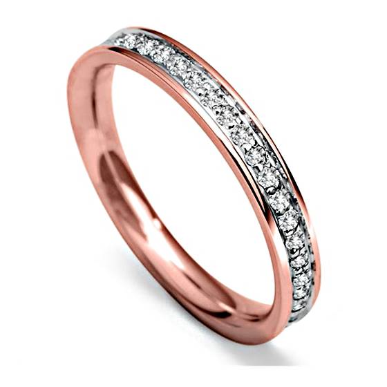 0.20ct SI2/F-G Natural Round Diamond Wedding Ring in 18k Rose Gold