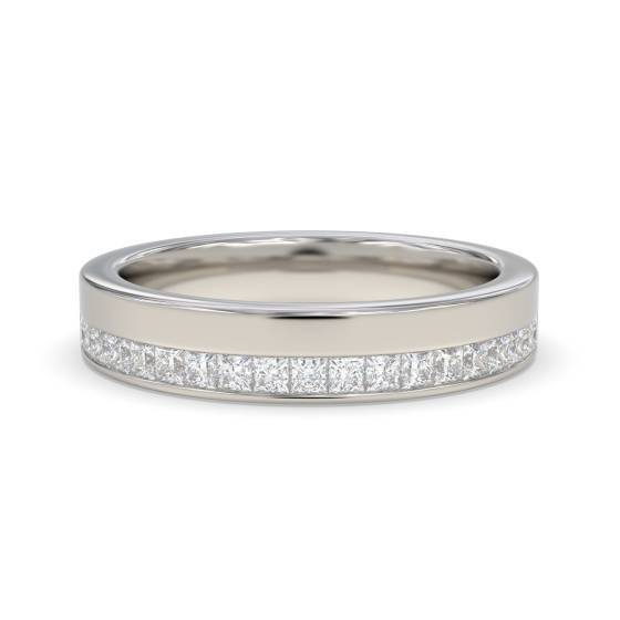 4mm Princess Diamond Offset 40% Wedding Ring