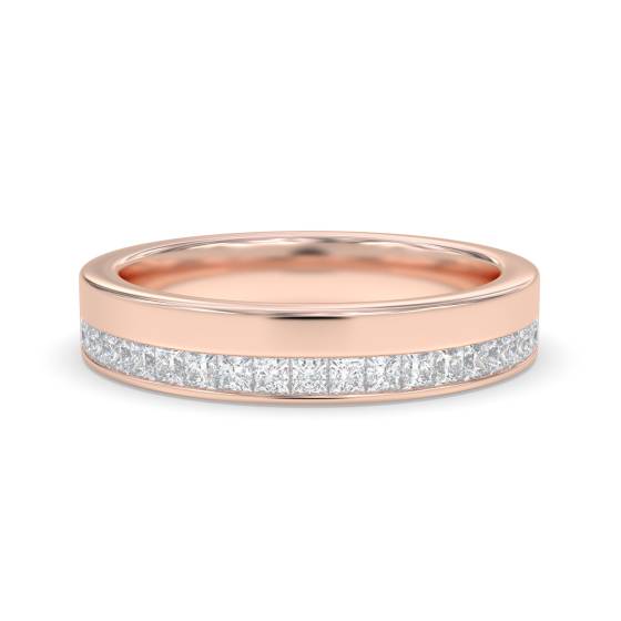 4mm Princess Diamond Offset 40% Wedding Ring