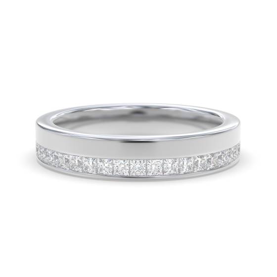 4mm Princess Diamond Offset 40% Wedding Ring