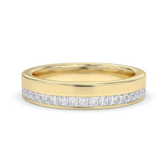 4mm Princess Diamond Offset 40% Wedding Ring