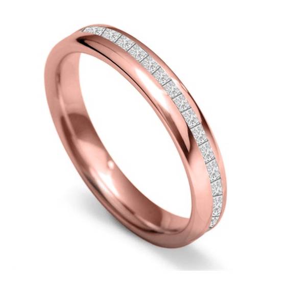 3.5mm Offset 40% Princess Diamond Wedding Ring