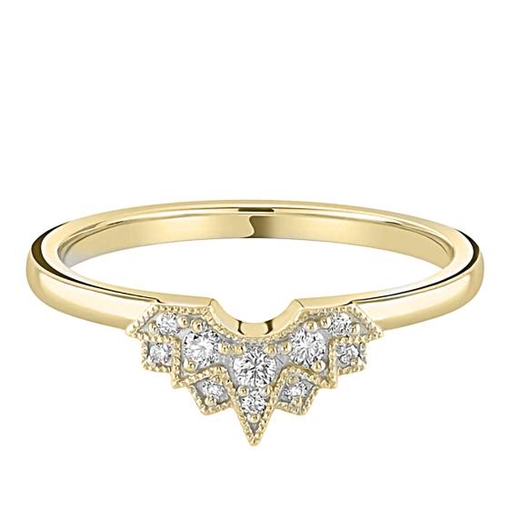 0.11ct VS/F-G Round Diamond Shaped Wedding Ring