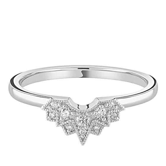 0.11ct VS/F-G Round Diamond Shaped Wedding Ring