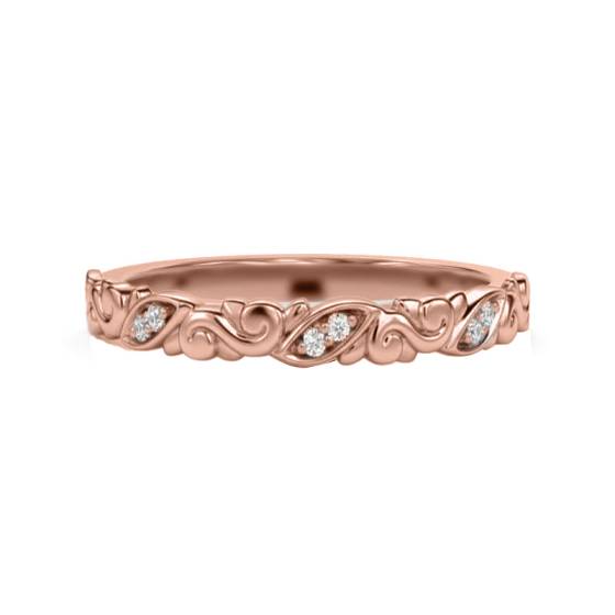 0.05ct Round Diamond Shaped and Decorative Band