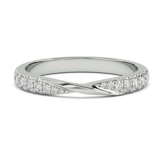 2.5mm Round Diamond Shaped Wedding Ring