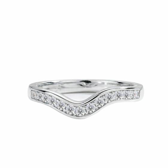 0.10ct VS1/F Natural Round Diamond Shaped Wedding Band in Palladium
