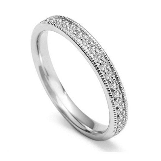 0.40ct VS/F-G Natural Round Diamond Wedding Ring in Platinum