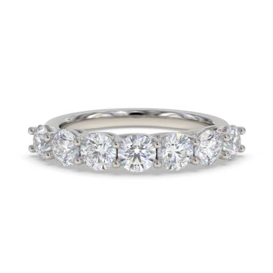 1.20ct SI1/H Natural Round Cut Diamond Half Eternity Ring in Platinum