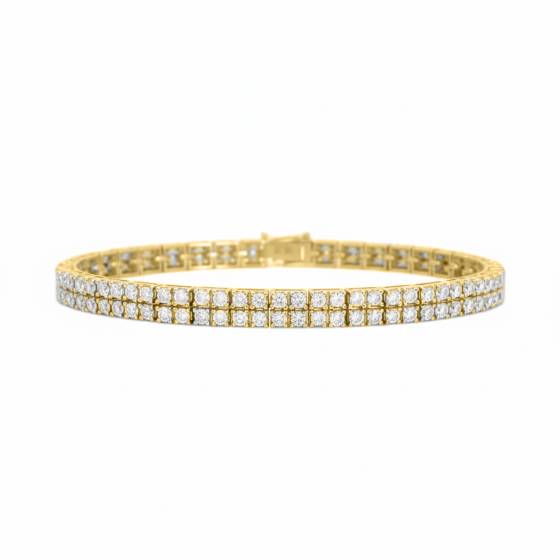 Classic Double Row Round Diamond Tennis Bracelet