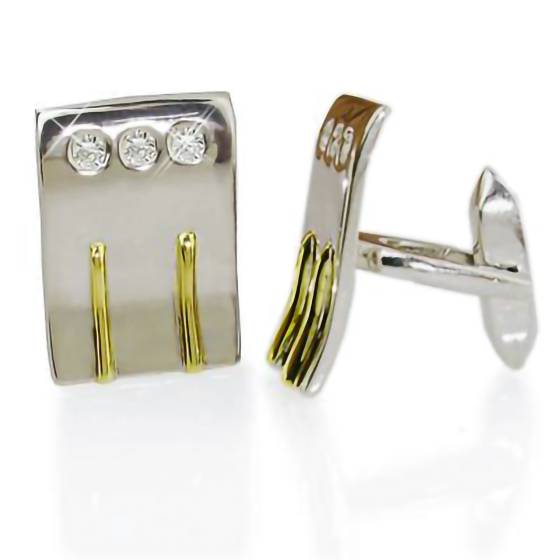Diamond Set Mens Cufflinks