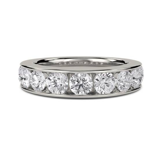 0.50ct SI2/F Natural Round Channel Set Diamond Eternity Ring in Platinum