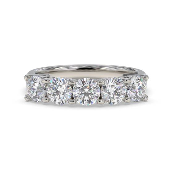 ER065 5 Stone Round Diamond Half Eternity Ring