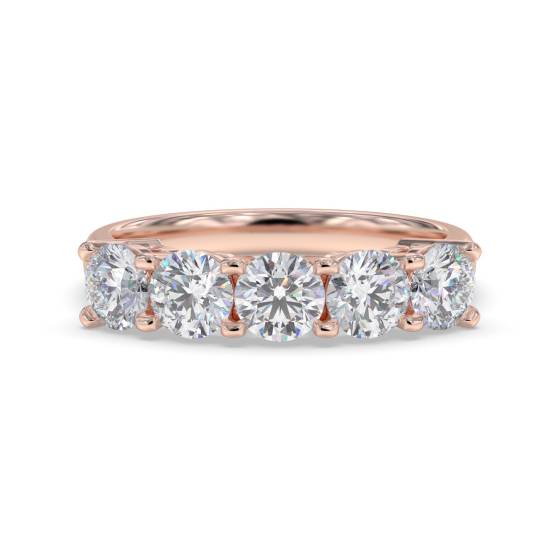 ER065 5 Stone Round Diamond Half Eternity Ring