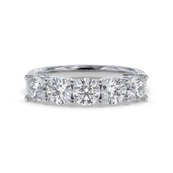 ER065 5 Stone Round Diamond Half Eternity Ring