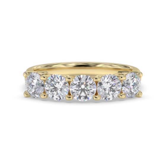 ER065 5 Stone Round Diamond Half Eternity Ring