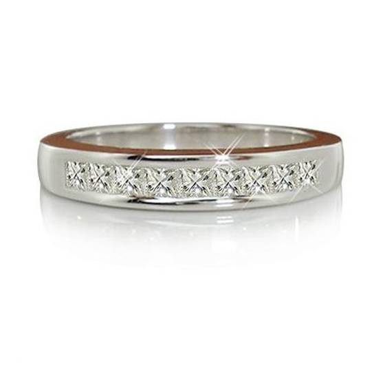 1.00ct VS2/G Natural Princess Diamond Eternity Ring in 18k White Gold