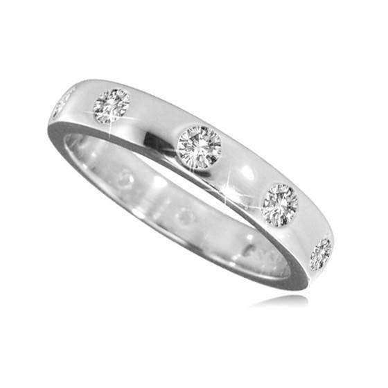 0.50ct SI/F Natural Round Diamond Ring in 18k White Gold