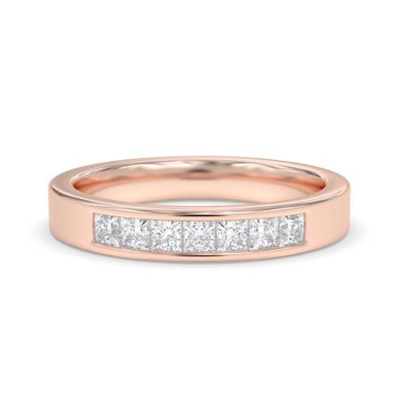 ER321 7 Stone Princess Diamond Half Eternity Ring