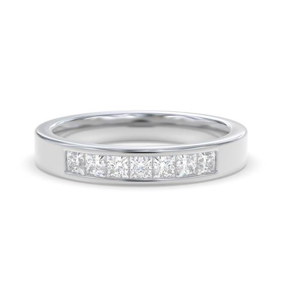 ER321 7 Stone Princess Diamond Half Eternity Ring